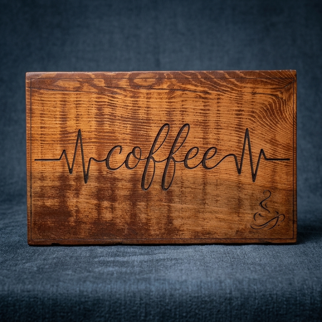 Coffee Heartbeat Engraved Plaque