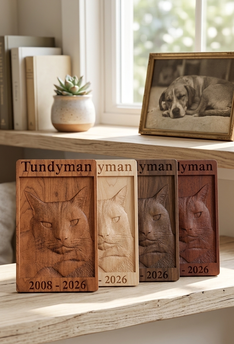 CNC Carved 3D Pet Memorial Plaque